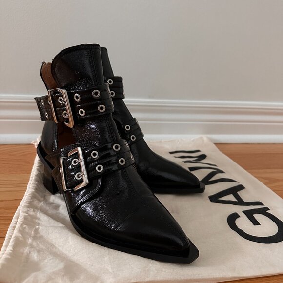 GANNI Buckled Ankle Boots - Picture 4 of 8